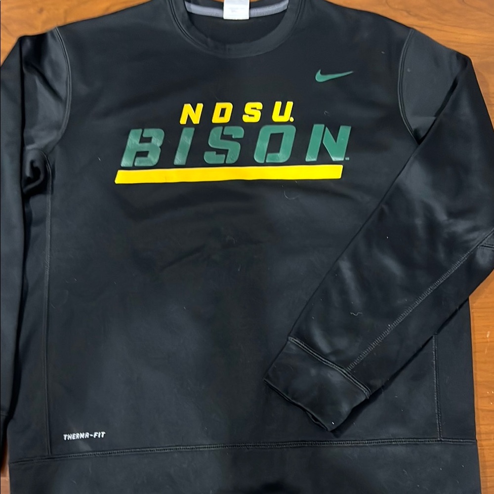 Nike Black Green NDSU Bison Crewneck Sweatshirt Men Medium